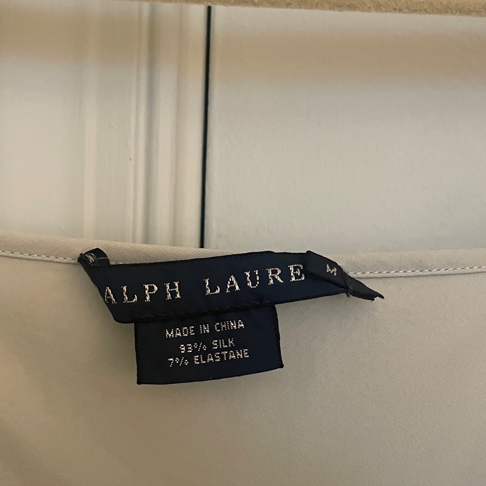 Ralph Lauren Blue Label Silk Short Sleeve Fitted Midi Dress Dusty Blue - Medium - Picture 5 of 16